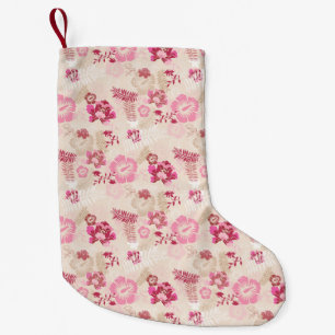 Niedliche rosa moderne Blume Muster High Top Turns Kleiner Weihnachtsstrumpf