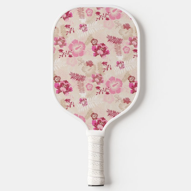 Niedliche rosa moderne Blume Muster High Top Turns Pickleball Schläger (Vorderseite)