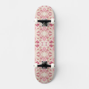 Niedliche rosa moderne Blume Muster High Top Turns Skateboard