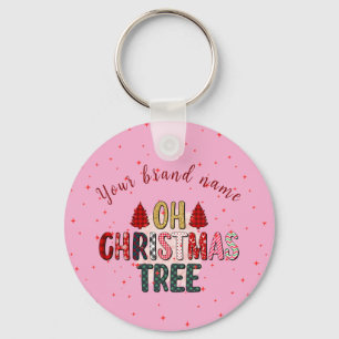 Niedliche rosa OH Weihnachtsbaum Bulge Geschenk Schlüsselanhänger