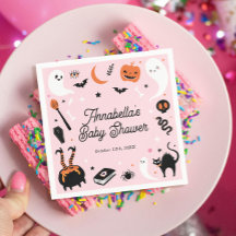 Niedliche Rosa Orange Halloween Kinderdusche