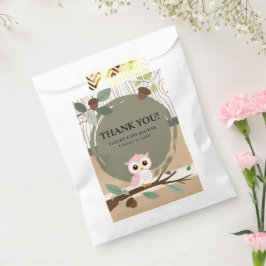 Niedliche Rosa Owl Woodland Forest Baby Dusche Geschenktütchen