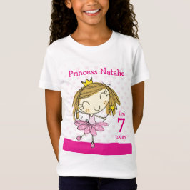 Niedliche rosa Prinzessin 7. Geburtstag MÄDCHEN-T T-Shirt