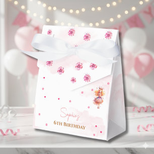 Niedliche rosa Prinzessin und Ballons Geburtstag Geschenkschachtel