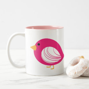 Niedliche rosa Raubvögel Zwei-Tone-Tasse Zweifarbige Tasse