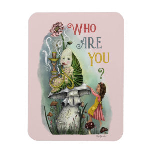 Niedliche rosa Raupe in der Alice im Wunderland Ku Magnet