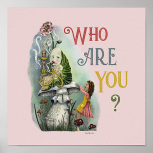 Niedliche rosa Raupe in der Alice im Wunderland Ku Poster