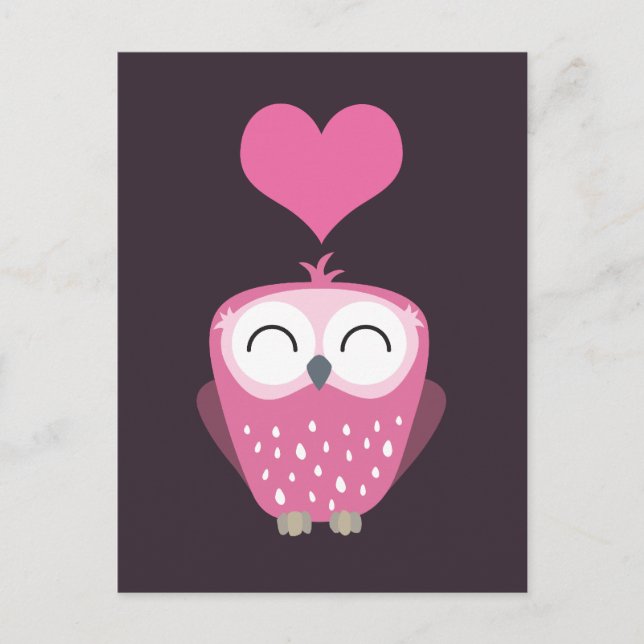 Niedliche rosa Schale und Liebe Herz Postkarten (Vorderseite)