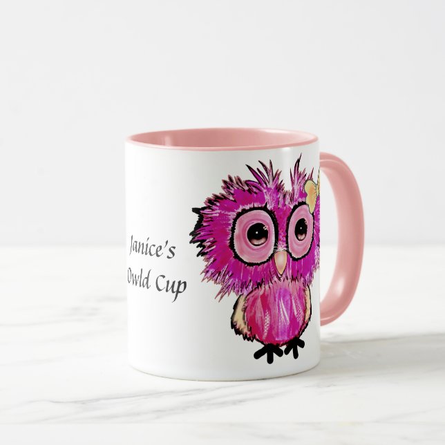 Niedliche rosa Schale (Weltcup) bearbeitbar Tasse (VorderseiteRechts)