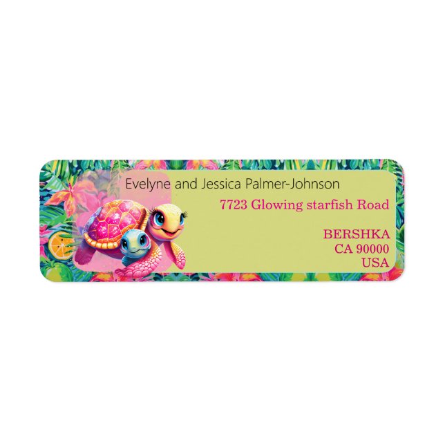 Niedliche Rosa Schildkröte Mama und kinderexotisch (Vorne)