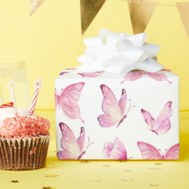 Niedliche rosa Schmetterlinge Geschenkpapier