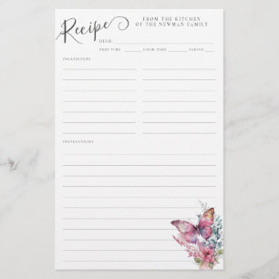 Niedliche Rosa Schmetterlingskarte Wildblume Rezep