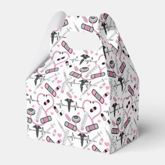 Niedliche rosa Schulternadeln | Doctor EKG Pattern Geschenkschachtel