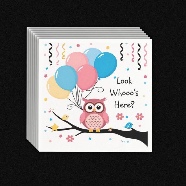 Niedliche rosa Schüssel mit Balloons & Confetti Ba Serviette (Von Creator hochgeladen)