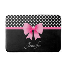 Niedliche rosa schwarze und weiße Polka-Punkte