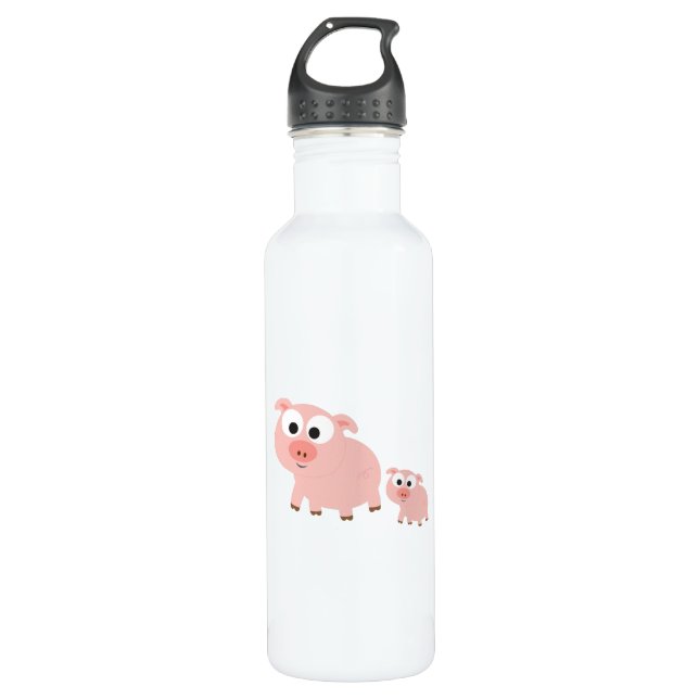 Niedliche Rosa Schweine Trinkflasche (Vorderseite)