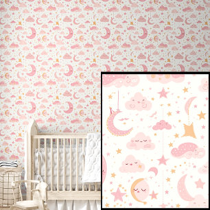 Niedliche Rosa Sternenwolken Tapete