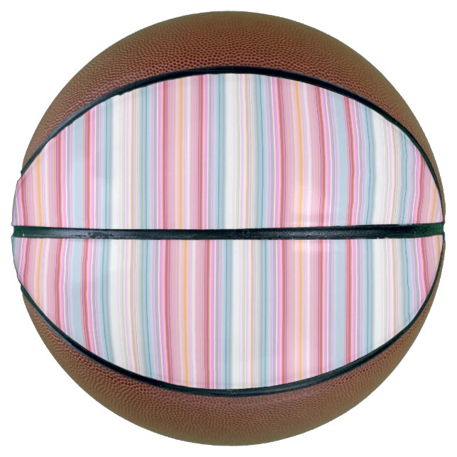 Niedliche, rosa Streifen Basketball (Vorderseite)