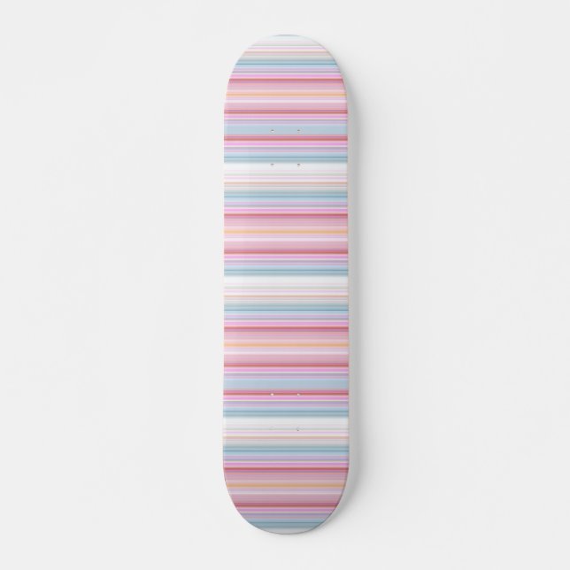 Niedliche, rosa Streifen Skateboard (Vorne)