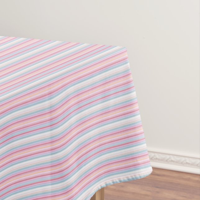 Niedliche, rosa Streifen Tischdecke (Beispiel)