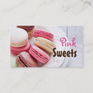 Niedliche rosa Süßigkeiten Bäckerei Business Card Visitenkarte