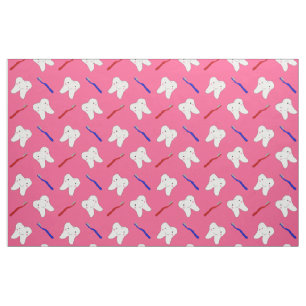 Niedliche rosa toothburshes und Zahnmuster Stoff