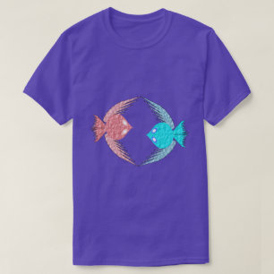 Niedliche Rosa und Blaue Liebesvögel T-Shirt