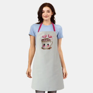 Niedliche Rosa und Creme Wasserfarbe Tasse Schürze
