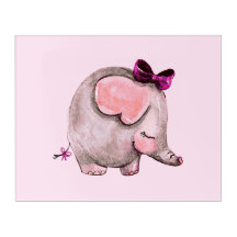 Niedliche rosa und graue Elefantendrucke Akronylic