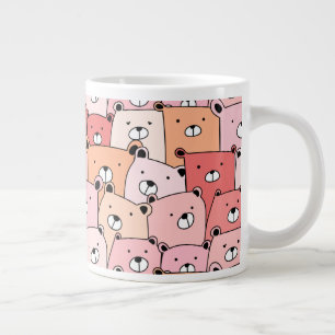 Niedliche Rosa- und Orangenbären Jumbo-Tasse