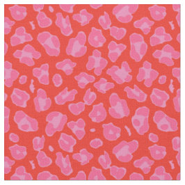 Niedliche Rosa und Rote Leoparden Stoff