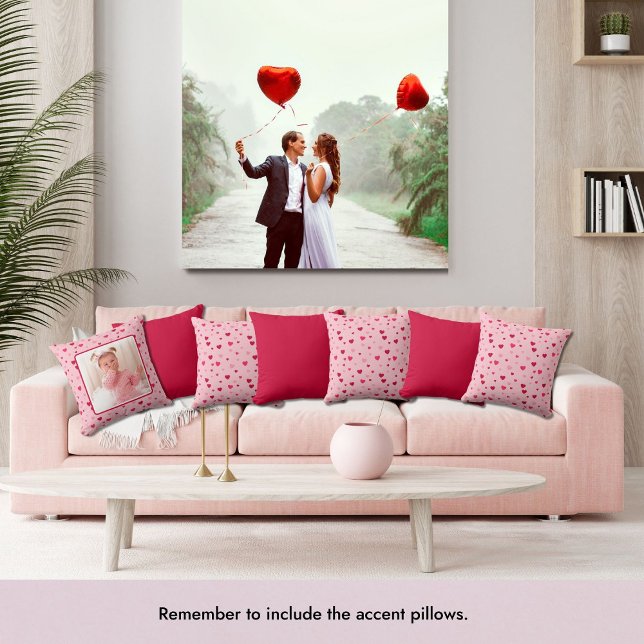 Niedliche rosa und rote Valentinhörer Kissen (Accent Pillows)