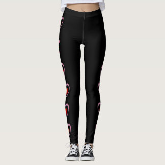Niedliche Rosa und Rotes Herz Valentine Leggings