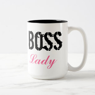 Niedliche rosa und schwarze Chef-Dame Coffee Mug Zweifarbige Tasse