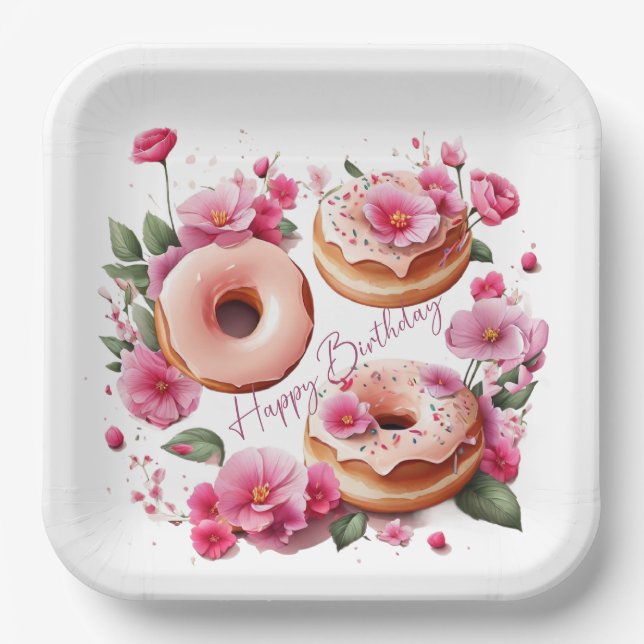 Niedliche Rosa Wasserfarbe gürtliche Burg Prinzess Pappteller (Vorderseite)