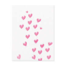 Niedliche rosa Wasserfarbenkarte Postkarte