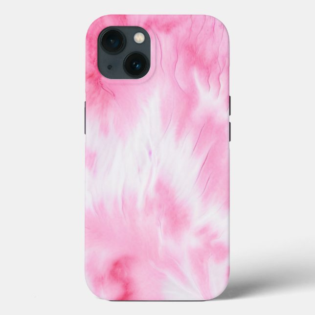 Niedliche Rosa Weiße Gefärbte Krawatte Case-Mate iPhone Hülle (Rückseite)