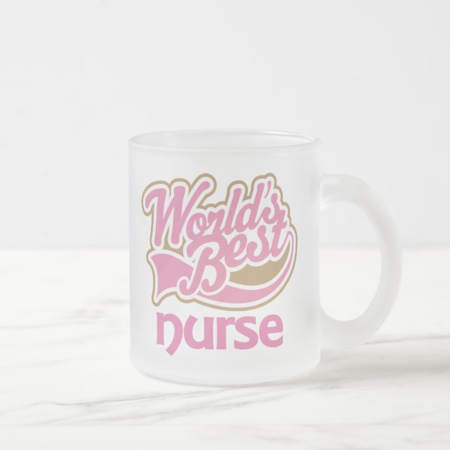 Niedliche rosa Weltbeste Krankenschwester Mattglastasse (Rechts)