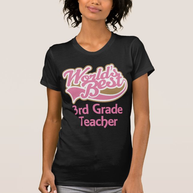 Niedliche rosa Weltbester 3. Grad-Lehrer T-Shirt (Vorderseite)