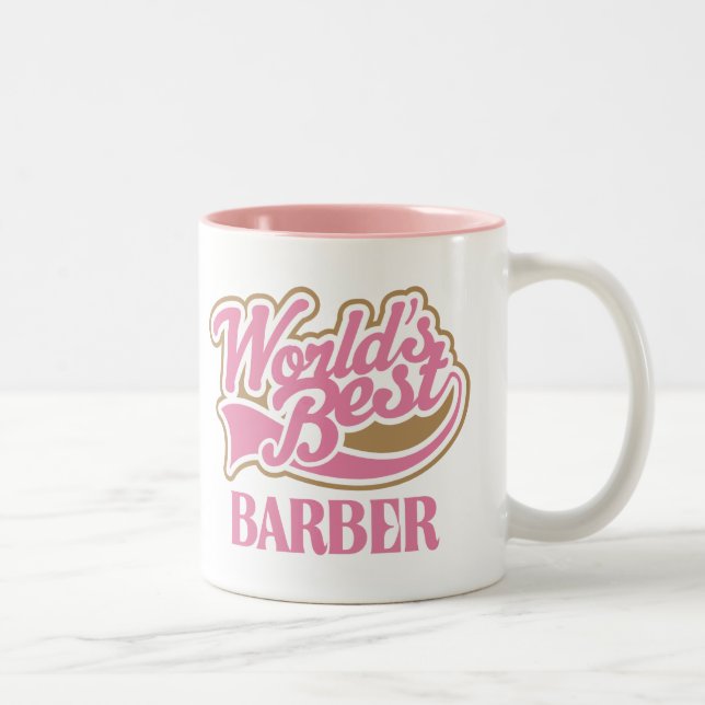 Niedliche rosa Weltbester Friseur Zweifarbige Tasse (Rechts)