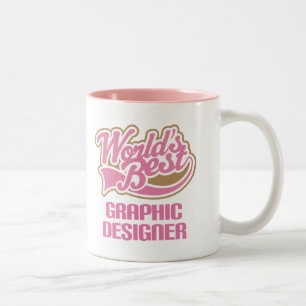 Niedliche rosa Weltbester Grafikdesigner Zweifarbige Tasse