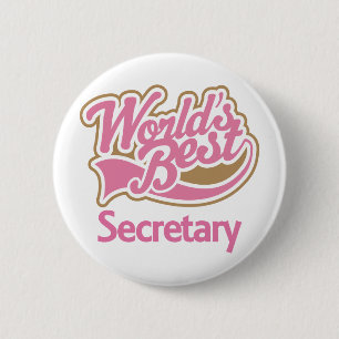 Niedliche rosa Weltbester Sekretär Button