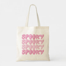 Niedliche rosa Wiederholung Spooky Halloween Tote