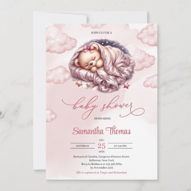 Niedliche Rose Einladung (Vorderseite)