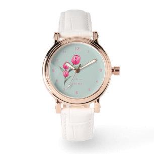 Niedliche Rose Floral personalisiert eWatch Armbanduhr