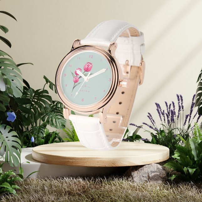 Niedliche Rose Floral personalisiert eWatch Armbanduhr (Von Creator hochgeladen)