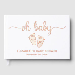 Niedliche Rose Gold Foil Girl Dusche Gästebuch