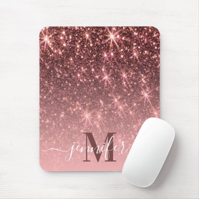 Niedliche Rose Gold Glitzer Mousepad (Mit Mouse)