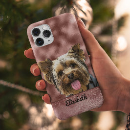 Niedliche Rose Gold Pink Yorkie Dog Name Hübsch Ch iPhone 16 Pro Hülle