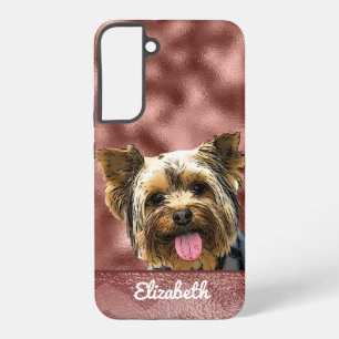 Niedliche Rose Gold Pink Yorkie Dog Name Hübsch Ch Samsung Galaxy Hülle